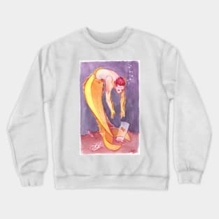 MerMay Goldfish Merman Rescuer Watercolor Crewneck Sweatshirt